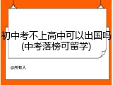 初中考不上高中可以出国吗(中考落榜可留学)