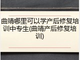曲靖哪里可以学产后修复培训中专生(曲靖产后修复培训)