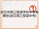 武汉市高三复读学校中专有哪些(武汉高三复读中专)
