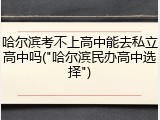 哈尔滨考不上高中能去私立高中吗("哈尔滨民办高中选择")