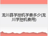 龙川县学挖机学费多少(龙川学挖机费用)