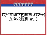 东台在哪学挖掘机比较好(东台挖掘机培训)