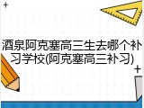 酒泉阿克塞高三生去哪个补习学校(阿克塞高三补习)