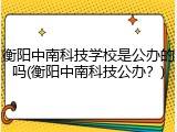 衡阳中南科技学校是公办的吗(衡阳中南科技公办？)