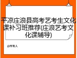 平凉庄浪县高考艺考生文化课补习班推荐(庄浪艺考文化课辅导)