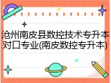 沧州南皮县数控技术专升本对口专业(南皮数控专升本)
