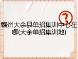 赣州大余县单招集训中心在哪(大余单招集训地)