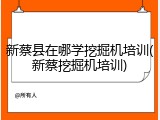 新蔡县在哪学挖掘机培训(新蔡挖掘机培训)