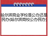 哈尔滨商业学校是公办还是民办(哈尔滨商校公办民办)