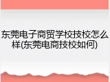 东莞电子商贸学校技校怎么样(东莞电商技校如何)