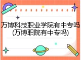 万博科技职业学院有中专吗(万博职院有中专吗)