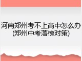 河南郑州考不上高中怎么办(郑州中考落榜对策)