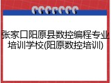 张家口阳原县数控编程专业培训学校(阳原数控培训)