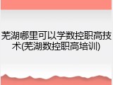 芜湖哪里可以学数控职高技术(芜湖数控职高培训)