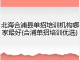 北海合浦县单招培训机构哪家最好(合浦单招培训优选)