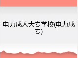 电力成人大专学校(电力成专)