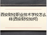 西安财经职业技术学校怎么样(西安财校如何)