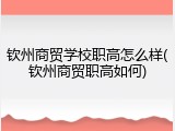 钦州商贸学校职高怎么样(钦州商贸职高如何)