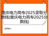 重庆电力高专2025录取分数线(重庆电力高专2025分数线)