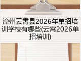 漳州云霄县2026年单招培训学校有哪些(云霄2026单招培训)