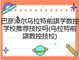 巴彦淖尔乌拉特前旗学数控学校推荐技校吗(乌拉特前旗数控技校)