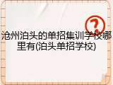 沧州泊头的单招集训学校哪里有(泊头单招学校)