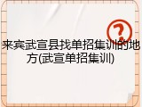 来宾武宣县找单招集训的地方(武宣单招集训)