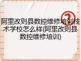阿里改则县数控维修培训技术学校怎么样(阿里改则县数控维修培训)
