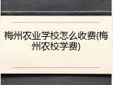梅州农业学校怎么收费(梅州农校学费)