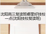 沈阳高三复读班哪里好技校一点(沈阳技校复读班)