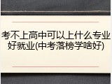 考不上高中可以上什么专业好就业(中考落榜学啥好)