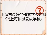 上海市最好的贵族学校是哪个(上海顶级贵族学校)