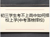 初三学生考不上高中如何择校上学(中考落榜择校)