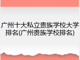 广州十大私立贵族学校大学排名(广州贵族学校排名)