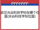 武汉光谷科技学校在哪个位置(光谷科技学校位置)