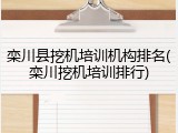栾川县挖机培训机构排名(栾川挖机培训排行)