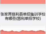 张家界慈利县单招集训学校有哪些(慈利单招学校)