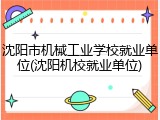 沈阳市机械工业学校就业单位(沈阳机校就业单位)
