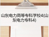 山东电力高等专科学校4(山东电力专科4)
