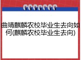 曲靖麒麟农校毕业生去向如何(麒麟农校毕业生去向)