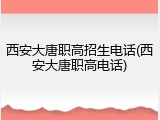西安大唐职高招生电话(西安大唐职高电话)