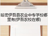 哈密伊吾县农业中专学校哪里有(伊吾农校在哪)