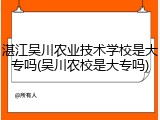 湛江吴川农业技术学校是大专吗(吴川农校是大专吗)