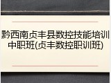 黔西南贞丰县数控技能培训中职班(贞丰数控职训班)