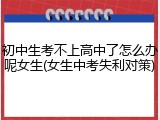 初中生考不上高中了怎么办呢女生(女生中考失利对策)