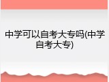 中学可以自考大专吗(中学自考大专)
