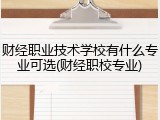 财经职业技术学校有什么专业可选(财经职校专业)