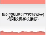 梅列挖机培训学校哪家好(梅列挖机学校推荐)