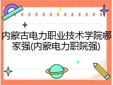 内蒙古电力职业技术学院哪家强(内蒙电力职院强)