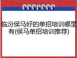 临汾侯马好的单招培训哪里有(侯马单招培训推荐)